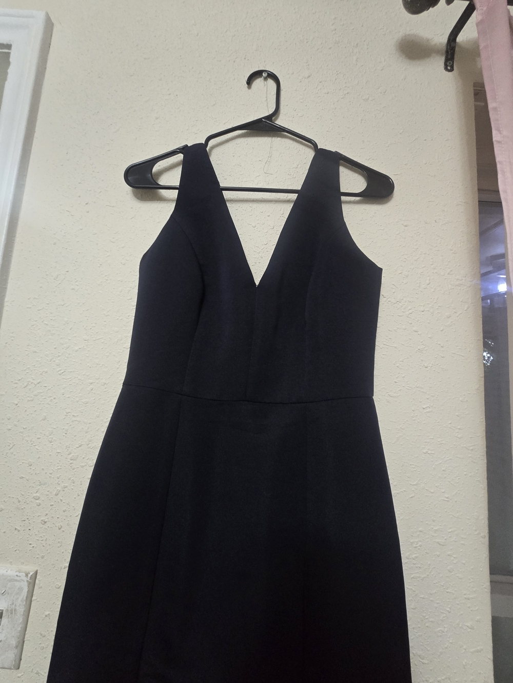 Sleeveless V-Neck Navy Mermaid Gown - Picture 7 of 9